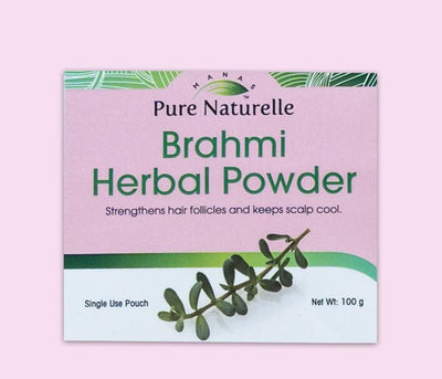 Accelerates hair growth, reduces hair fall, strengthens hair follicles... Manas Pure Naturelle  100% Natural Brahmi* Herbal Powder for all hair types (4 Weekly Single Use Pouches)