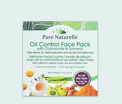 Oil Control Face Pack Pure Naturelle: natural oil for skin with Chamomile & Turmeric for  all skin types