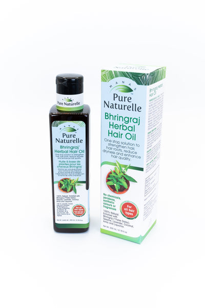 Bhringraj* Herbal Hair Oil Pure Naturelle: 100% Natural oil for hair-regrowth and hair-loss prevention, all hair types