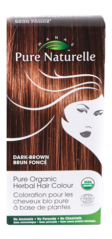 DARK BROWN Hair Dye Pure Naturelle: Herbal Hair Colour - USDA  Approved, Certified Organic By ECOCERT SA