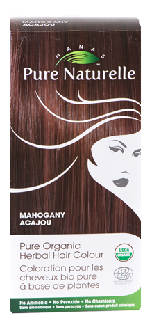 MAHOGANY - Pure Organic, Manas PURE NATURELLE Herbal Hair Colour - USDA Approved, Certified Organic By ECOCERT SA