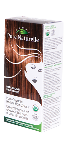 DARK BROWN Hair Dye Pure Naturelle: Herbal Hair Colour - USDA  Approved, Certified Organic By ECOCERT SA